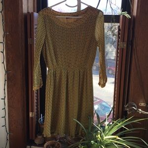 Ark & co. Patterned yellow dress